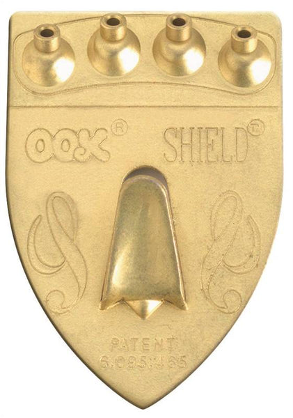 OOK 55007 Shield Hanger, 100 lb, Steel, Brass, Gold