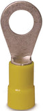 GB 20-108 Ring Terminal, 600 V, 12 to 10 AWG Wire, 1/4 to 3/8 in Stud, Vinyl Insulation, Copper Contact, Yellow