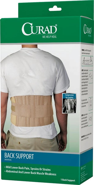 CURAD ORT22000D Back Support, One-Size, Fits to Waist Size: 33 to 48 in, Hook-and-Loop Closure