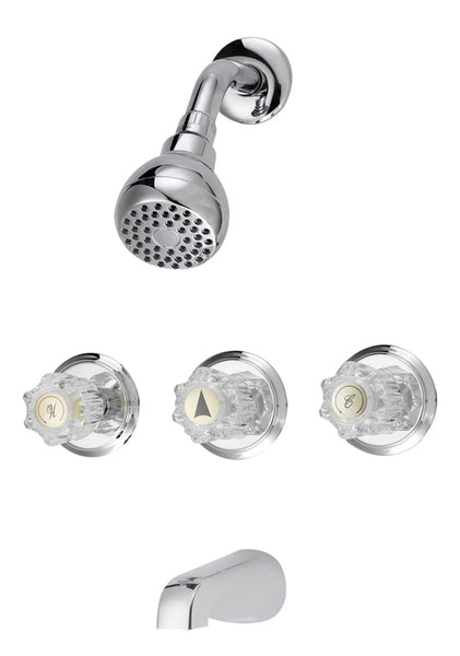 Boston Harbor GU-F3010506CP Tub/Shower, Fixed Mount Showerhead, 1.75 gpm Showerhead, 1 Spray Settings, 3-Handle