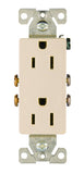 Eaton Wiring Devices 1107LA Duplex Receptacle, 2 -Pole, 15 A, 125 V, Back, Side Wiring, NEMA: 5-15R, Light Almond