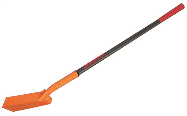 RAZOR-BACK 47034 Trenching Shovel, 4 in W Blade, Steel Blade, Fiberglass Handle, Extra Long Handle, 43 in L Handle