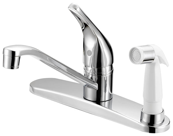 Boston Harbor FS610045CP Kitchen Faucet, 1.8 gpm, 1-Faucet Handle, 4-Faucet Hole, Metal/Plastic, Chrome Plated