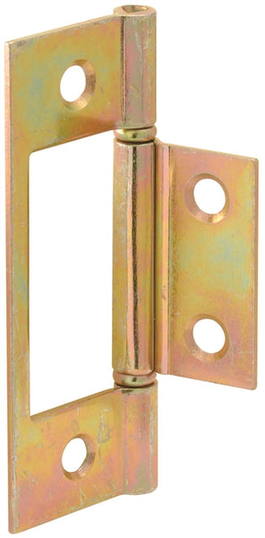 Prime-Line N 6656 Door Hinge, 1 in W Frame Leaf, 3 in H Frame Leaf, Steel, Brass