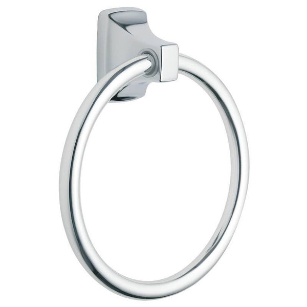 Moen Donner Series 2860 Towel Ring, 6-1/4 in Dia Ring, 22 lb, Aluminum/Zinc, Chrome, Screw Mounting