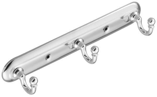 Moen Yorkshire Series 7603CH Robe Hook, 3 lb, 3-Hook, Zinc, Polished Chrome, Screw Mounting