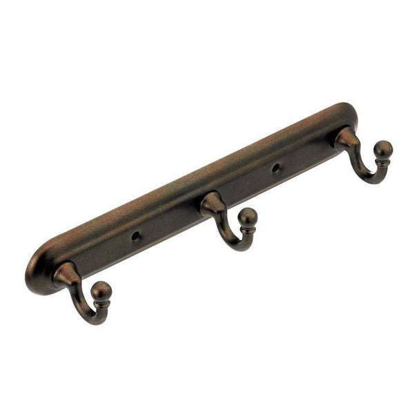 Moen Yorkshire Series 7603OWB Robe Hook, 3 lb, 3-Hook, Zinc, Old World Bronze, Screw Mounting