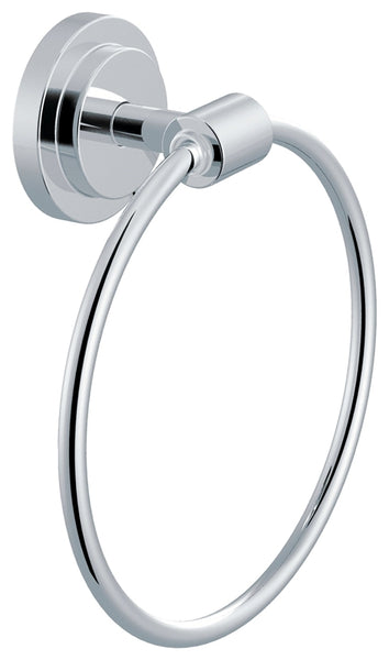 Moen Iso Series DN0786CH Towel Ring, 6 in Dia Ring, 22 lb, Aluminum/Zinc, Chrome, Screw Mounting