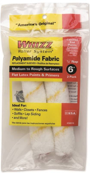 WHIZZ MAXIMUS 58016 Paint Roller Cover, 1/2 in Thick Nap, 6 in L, Polyamide Cover