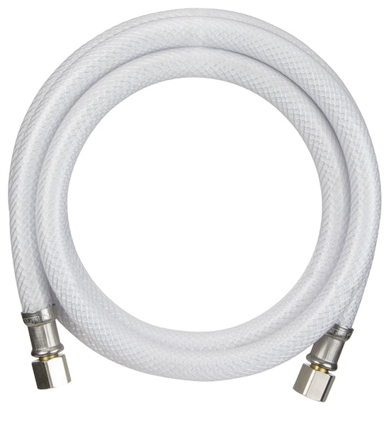 Plumb Pak PP25565 Ice Maker Supply Line, 1/4 in Inlet, Compression Inlet, 1/4 in Outlet, Compression Outlet, PVC Tubing