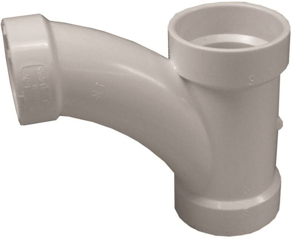 CANPLAS 194320 Reducing Combination Tee Pipe Wye, 2 x 2 x 1-1/2 in, Hub, PVC, White, SCH 40 Schedule