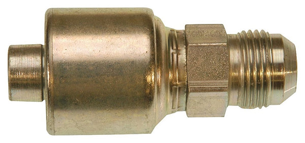 GATES MegaCrimp G25165-0406 Hose Coupling, 9/16-18, Crimp x JIC, Straight Angle, Steel, Zinc