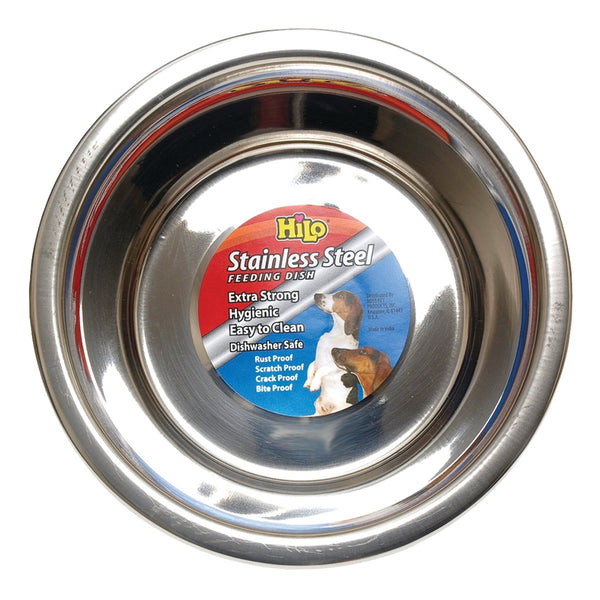 HiLo ZW150 98/56630 Pet Feeding Dish, L, 3 qt Volume, Stainless Steel