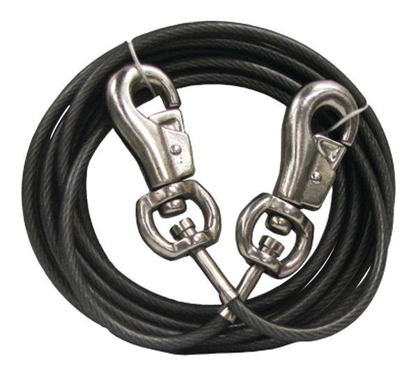 Boss Pet PDQ Q683000099 Super Beast Tie-Out, 30 ft L Belt/Cable, For: Dogs Up to 125 lb