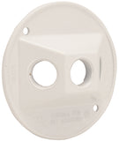 BELL 5197-6 Electrical Box Cover, 4-1/8 in Dia, 1.094 in L, Round, Aluminum, White, Powder-Coated