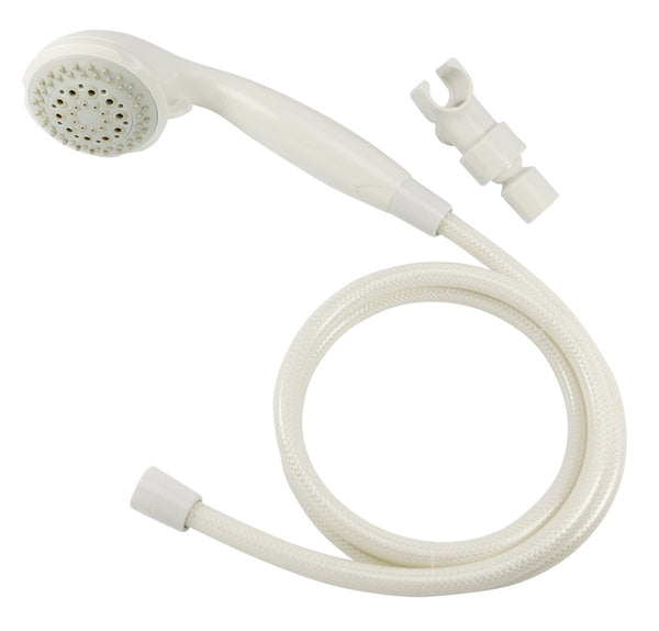 Boston Harbor Hand-Held Shower Head, 1.75 (6.6) 80 gpm (L/MIN) psi, 1/2-14 NPT Connection, Threaded, PVC, White