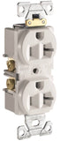 Eaton Cooper Wiring CR20W Duplex Receptacle, 2 -Pole, 20 A, 125 V, Side Wiring, NEMA: 5-20R, White