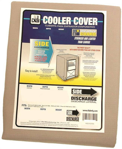 Dial 8742 Evaporative Cooler Cover, 34 in W, 28 in D, 40 in H, Polyester
