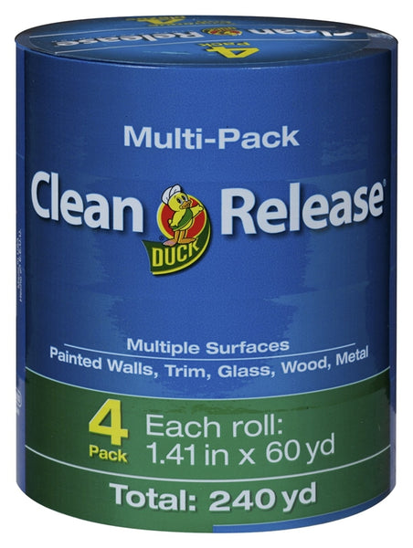 Duck Clean Release 240460 Painter's Tape, 60 yd L, 1.41 in W, Blue