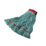 Rubbermaid Swinger Loop FGC11306 GR00 Wet Mop Head, 1 in Headband, Cotton/Synthetic, Green