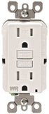 Leviton R92-GFWT1-0KW GFCI Duplex Receptacle, 2 -Pole, 15 A, 125 V, Back, Side Wiring, NEMA: 5-15R, White