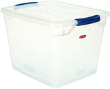 Rubbermaid Clever Store RMCC300014 Storage Container, Plastic, Clear Blue, 16.7 in L, 13.3 in W, 11.3 in H