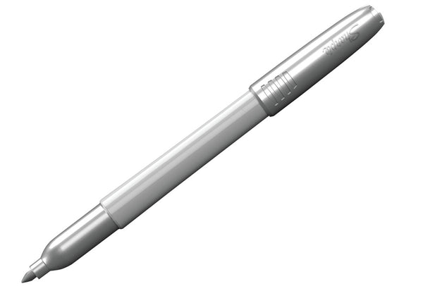 Sharpie 39108 Permanent Marker, Fine Lead/Tip, Silver Lead/Tip