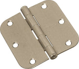 National Hardware N830-243 Door Hinge, Cold Rolled Steel, Satin Nickel, Non-Rising, Removable Pin, Full-Mortise Mounting