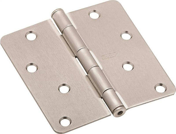National Hardware N830-246 Door Hinge, Cold Rolled Steel, Satin Nickel, Non-Rising, Removable Pin, Full-Mortise Mounting