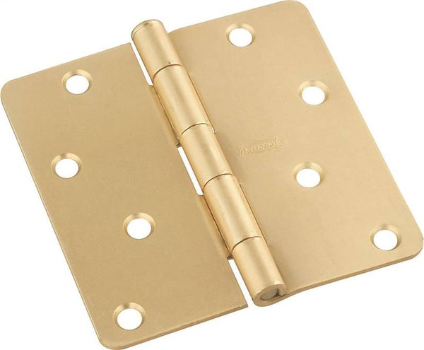 National Hardware N830-227 Door Hinge, Steel, Satin Brass, Non-Rising, Removable Pin, Full-Mortise Mounting, 50 lb