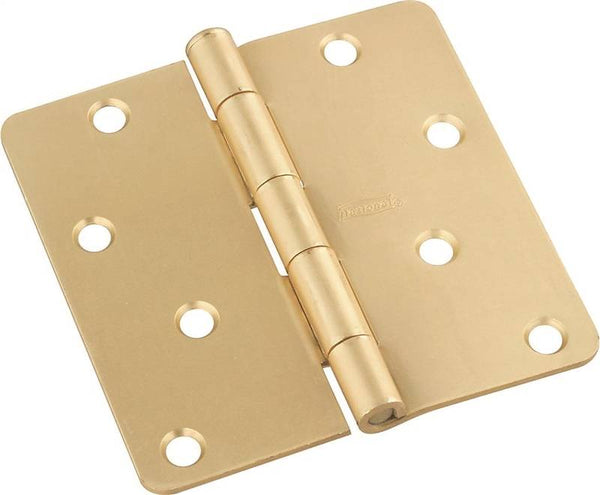 National Hardware N830-228 Door Hinge, Cold Rolled Steel, Satin Brass, Non-Rising, Removable Pin, Full-Mortise Mounting