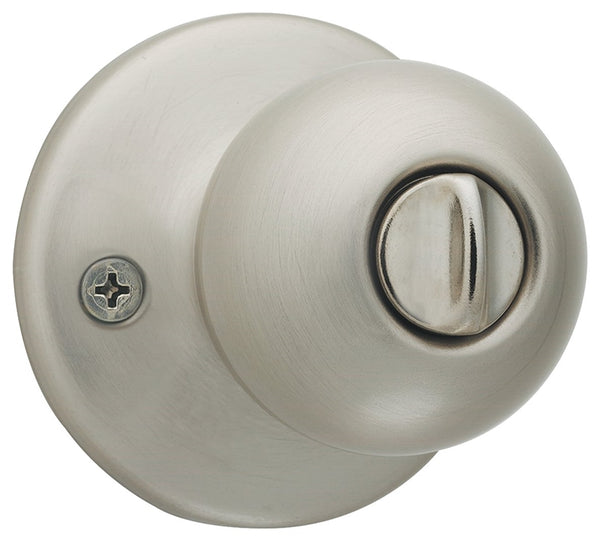 Kwikset 300P15RCLRCSBX Privacy Door Knob, Satin Nickel