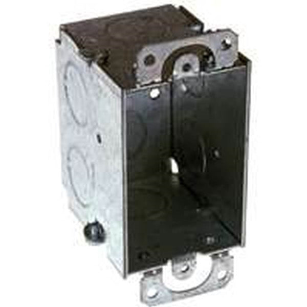 RACO 560 Switch Box, 1 -Gang, 1 -Outlet, 8 -Knockout, 1/2 in Knockout, Steel, Gray, Galvanized, Thread Mounting