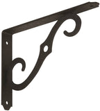 National Hardware 152BC 229427 Shelf Bracket, 80 lb, 8 in L, 0.94 in H, Steel, Antique Black