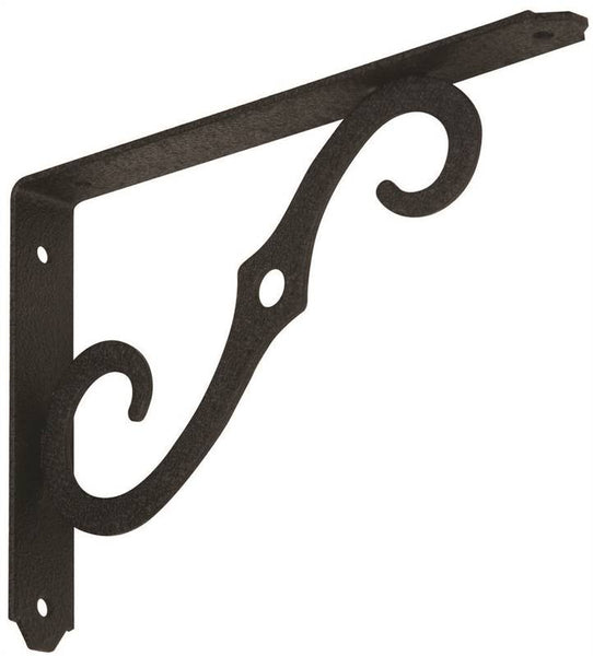 National Hardware 152BC 229427 Shelf Bracket, 80 lb, 8 in L, 0.94 in H, Steel, Antique Black