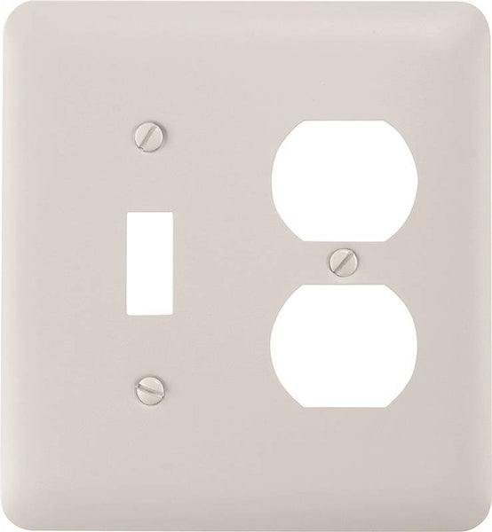 Amerelle 935TDW Wallplate, 5 in L, 4-5/8 in W, 2 -Gang, Steel, White