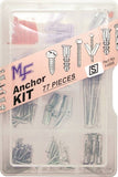 MIDWEST FASTENER 14999 Anchor Kit, Plastic, Textured, 77-Piece