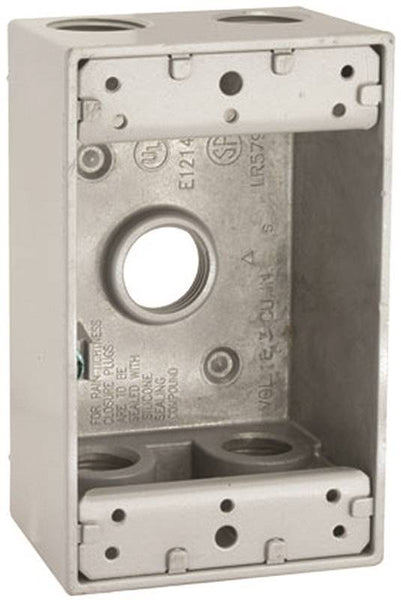 Wallplate Box Gry 1g 5ct 3/4in