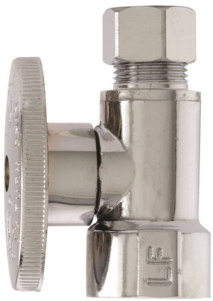 Plumb Pak PP53PCLF Shut-Off Valve, 1/2 x 3/8 in Connection, FIP x Compression, Brass Body