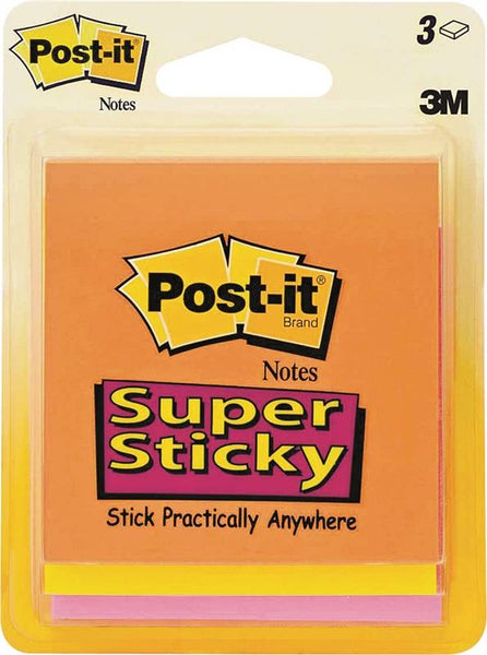 Post-it Marrakesh 3321-SSAN Super Sticky Note, Neon, 45-Sheet