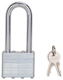 ProSource Padlock, Keyed Alike Key, Long Shackle, 11/32 (8.7) in (mm) Dia Shackle, Steel Shackle