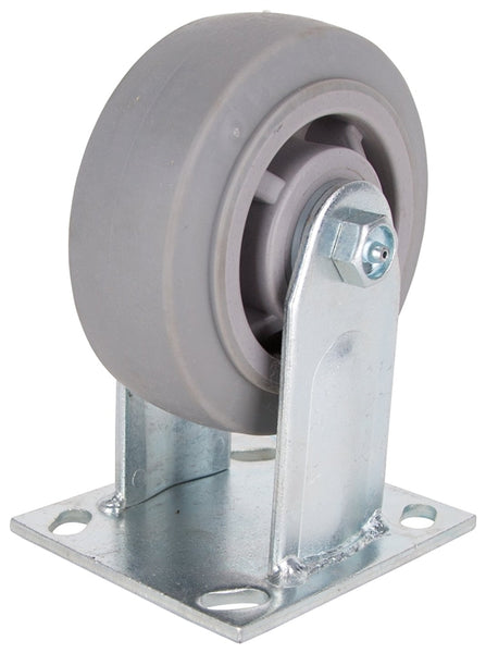 ProSource JC-T03 Rigid Caster, 5 in Dia Wheel, 2 in W Wheel, Thermoplastic Rubber Wheel, Gray, 450 lb