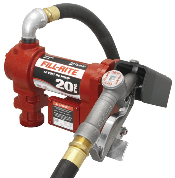 Fill-Rite FR4210G/FR4210D High-Flow Pump, Motor: 1/4 hp, 12 VDC, 19 A, 30 min Duty Cycle, 20 to 34 in L Suction Tube