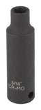 Vulcan Deep Impact Socket, 5/16 in Socket, Black Phosphate