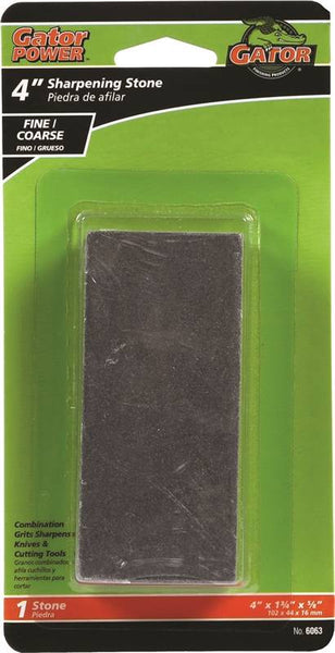 Gator 6063 Combination Sharpening Stone, 4 in L, 1-3/4 in W, 5/8 in Thick, Coarse/Medium, Silicone Carbide Abrasive