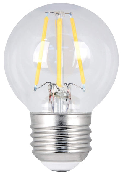 Feit Electric BPGM40/927CA/FIL LED Bulb, Globe, G16.5 Lamp, 40 W Equivalent, E26 Lamp Base, Dimmable, Clear