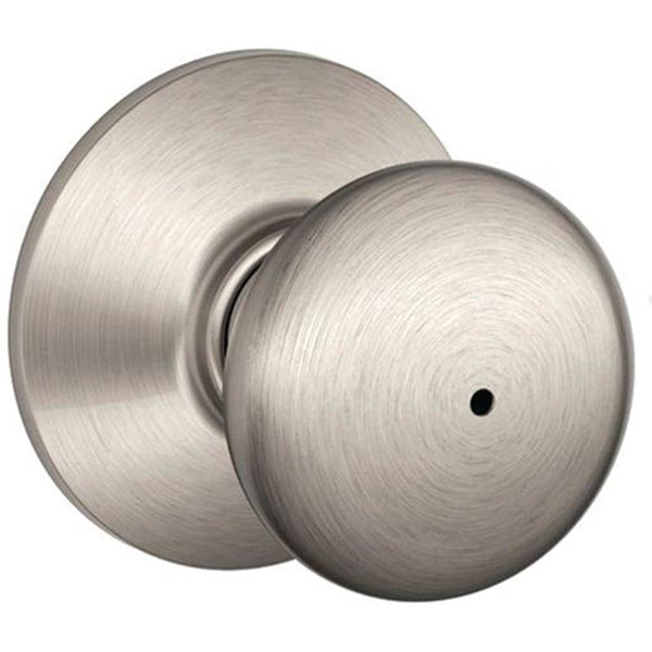 Schlage Plymouth Series F40 PLY 619 Privacy Door Knob, Brass, Satin Nickel