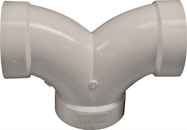 GENOVA 700 Series 70726 Double Pipe Elbow, 2 in, Hub, 90 deg Angle, PVC, SCH 40 Schedule