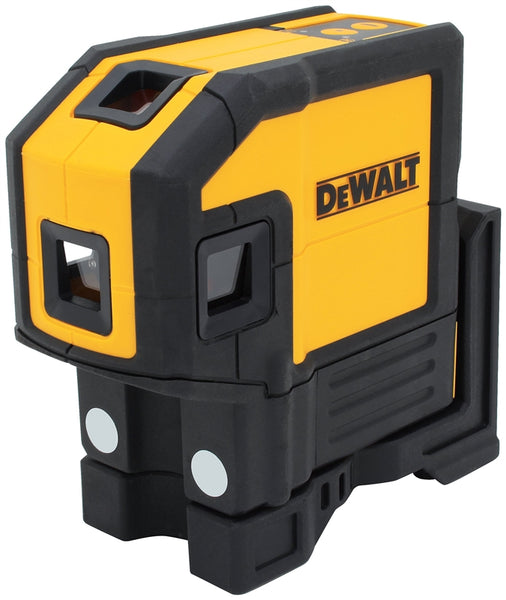 DeWALT DW0851 Laser Level, 165 ft, +/-1/8 in at 100 ft Accuracy, 5-Dot, Red Laser