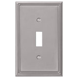 Amerelle 77TBN Wallplate, 4-7/8 in L, 3 in W, 1 -Gang, Cast Metal, Brushed Nickel